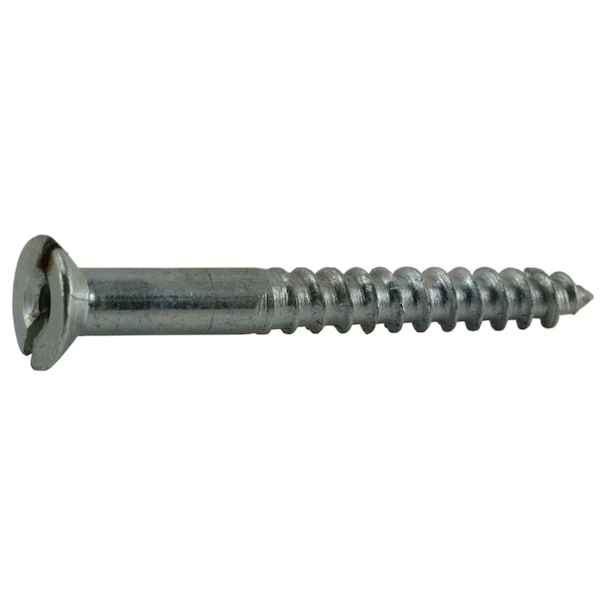Midwest Fastener Wood Screw, #8, 1-1/2 in, Zinc Plated Steel Flat Head Slotted Drive, 20 PK 66182 - main
